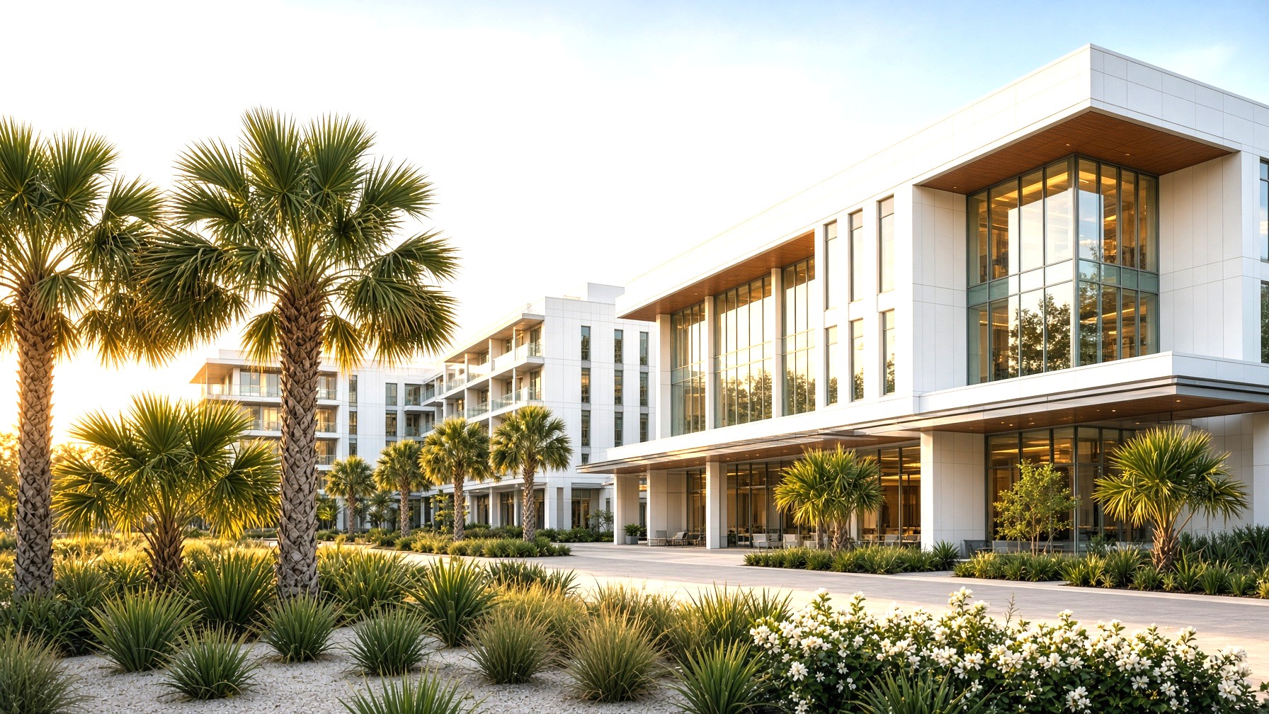 Florida campus in late afternoon light